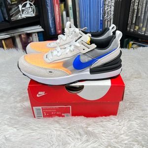 NIKE WAFFLE ONE SNEAKERS PRESCHOOL SIZE 1Y LIGHT BONE RACER BLUE